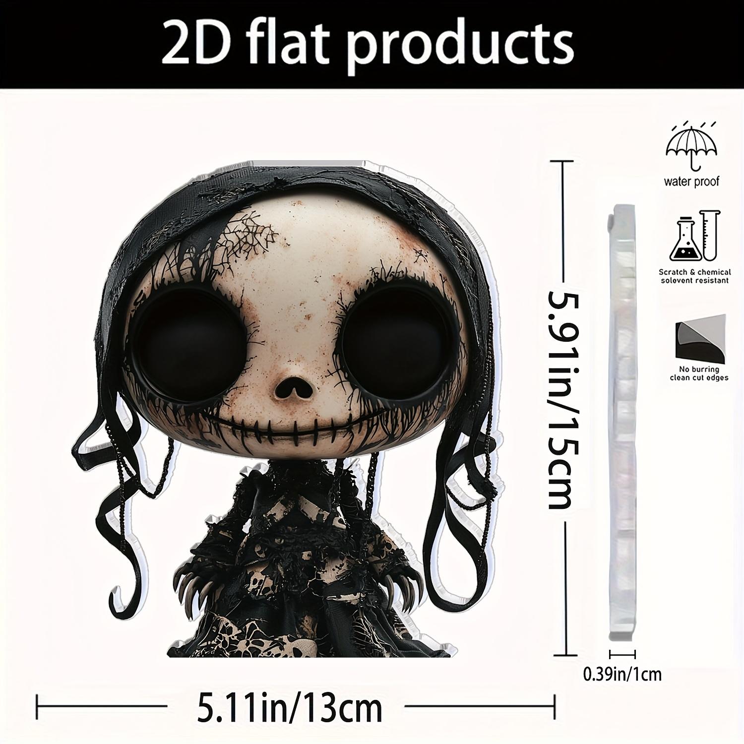 

1pc Gothic Skull Acrylic Desktop Decoration - 2D Flat Printed Halloween Party & Bar Decor, Bohemian Style Ornate Design, No Electricity Needed 13*15cm