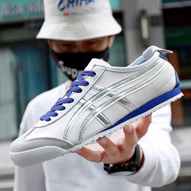 

Парный стиль Унисекс Кроссовки Горячая распродажа Натуральная кожа Четыре сезона Классические Повседневные Парные кроссовки 2025 Лето Дышащие Сезо 38 синий