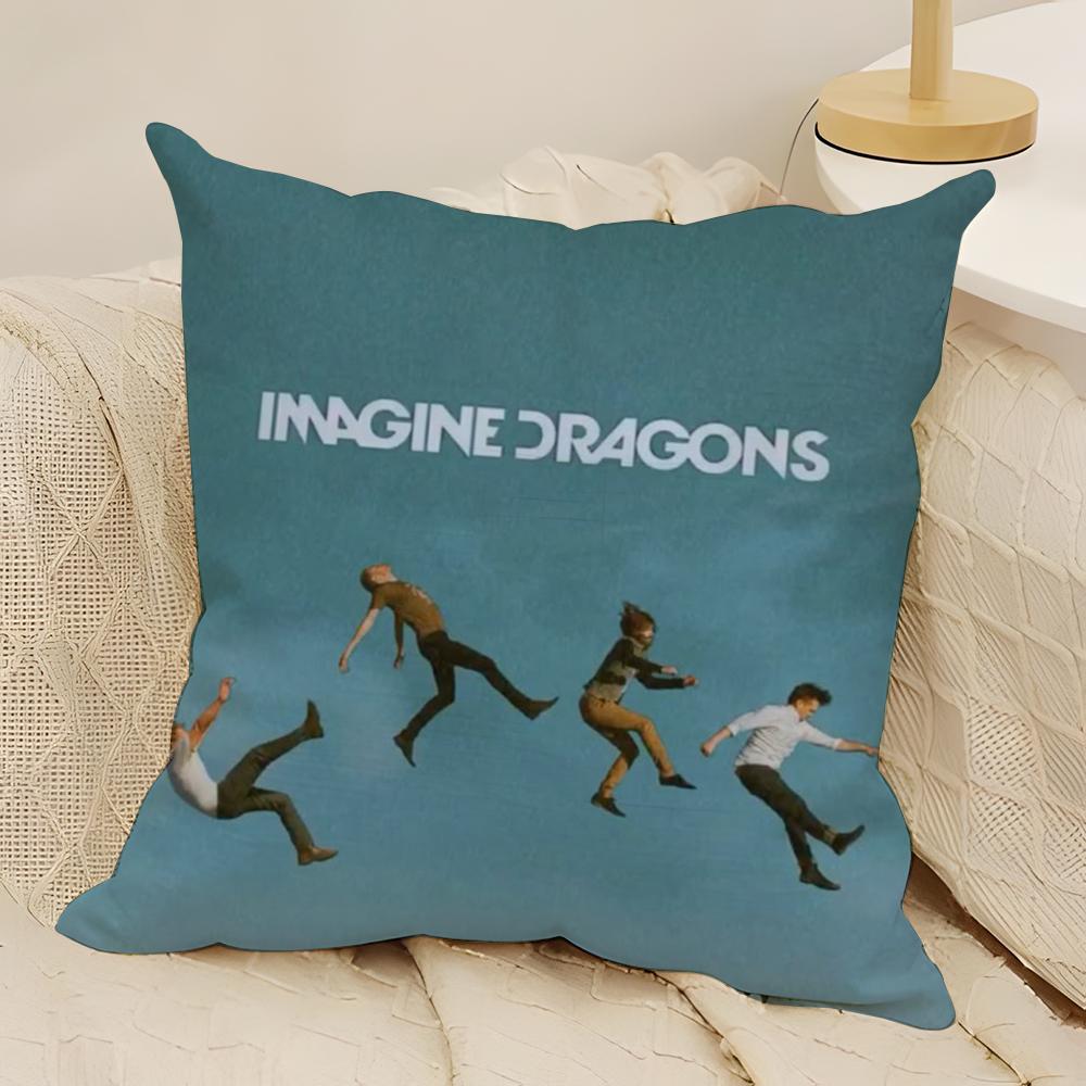 Hot Band IImagine Dragons Pillow Case Natural Linen DoubleSided Printing Sofa Home Decor Cushion Cover