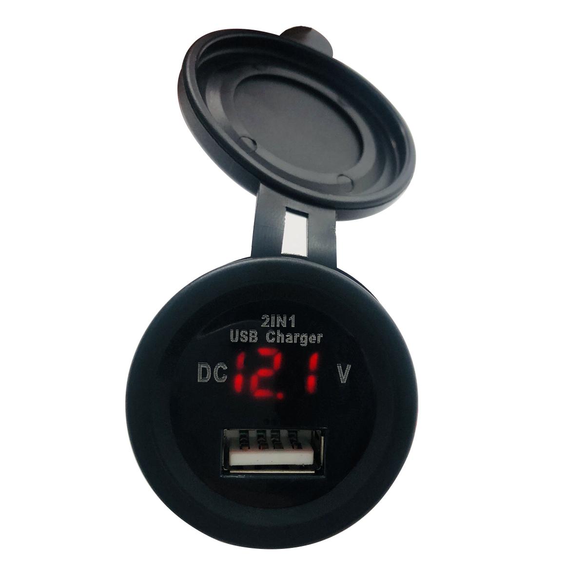 

Car Charger Motorcycle Modified Car USB Charger with Switch Red 12-24V Fast Charge Car Accessories Power Adapter чёрный