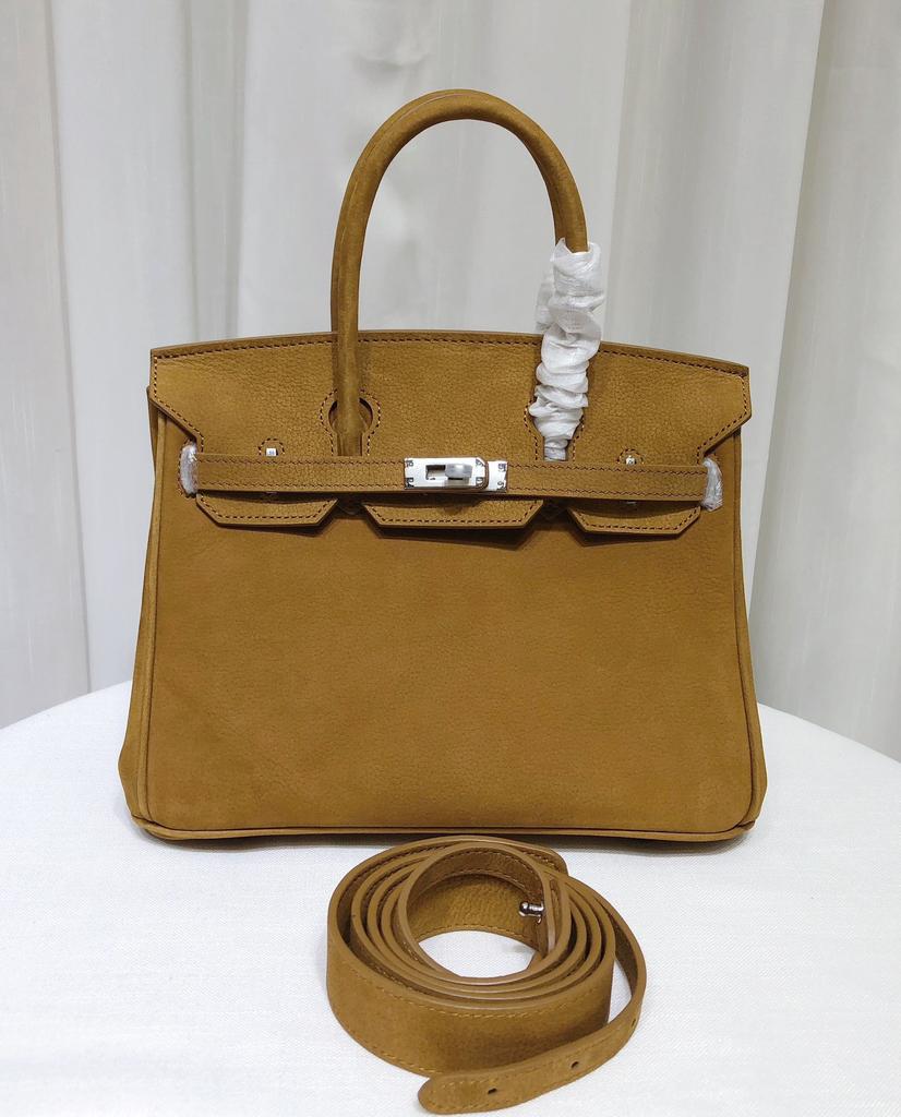 And Vintage Frosted Leather Suede Platinum Bag Genuine Leather Women's Bag Buckle Commuting Handbag Single Shoulder Crossbody Bag