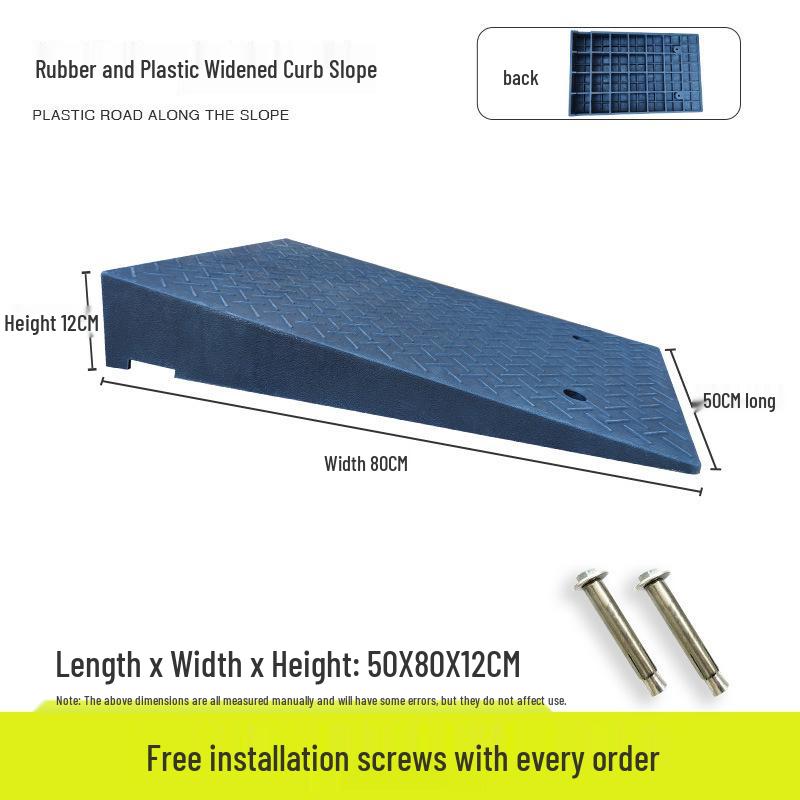 Portable Rubber-Plastic Curb Ramp Mat for Car