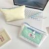 Cute Canvas Pencil Case Cute Multi Functional Large Capacity Stationery Organizer Storage Bag Student Pen Bag Makeup Bag