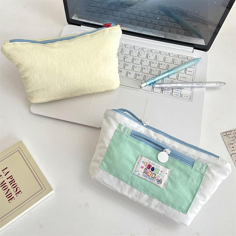Cute Canvas Pencil Case Cute Multi Functional Large Capacity Stationery Organizer Storage Bag Student Pen Bag Makeup Bag