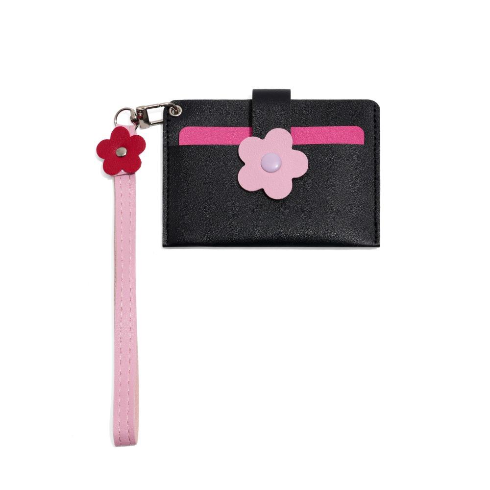 

PU Leather Short Wallet Mini Handheld Coin Purse Simple Women Card Holder Women чорний