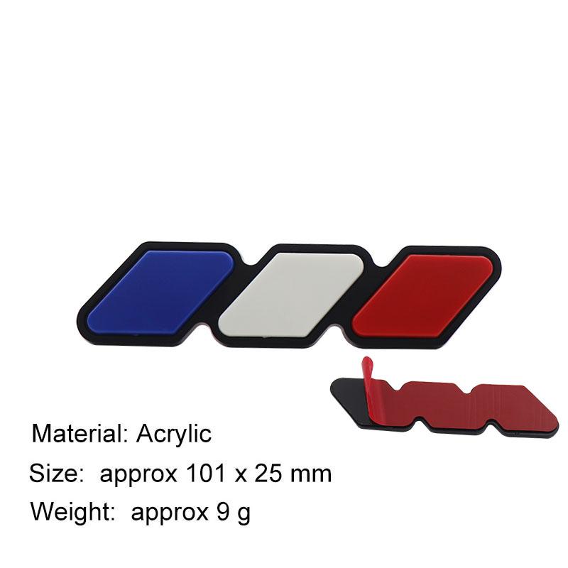 3 Colors Grille Badge Car Three-color National Flag Grille Emblem Mesh Slotted Grill Auto Badge Accessories