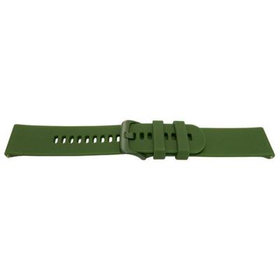 Silicone Sport Bracelet - MY-MONTRE - 22mm - Dark Green - Coordinated Metal Buckle - Quick Release Bars