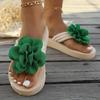 Dame Plus Size Sommer Blomster Flip-Flops Tyk Sål Letvægts Afslappede Strand Hjemmesko.
