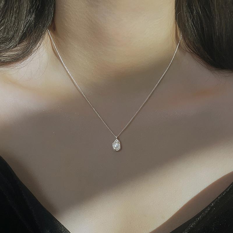 New 925 Silver Necklace Simple Personality Charm Pendant Choker Birthday Gift for Women Exquisite Jewelry