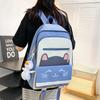 Five-piece backpack new fashion trend casual foreign style student schoolbag large capacity Korean version small fresh and cute