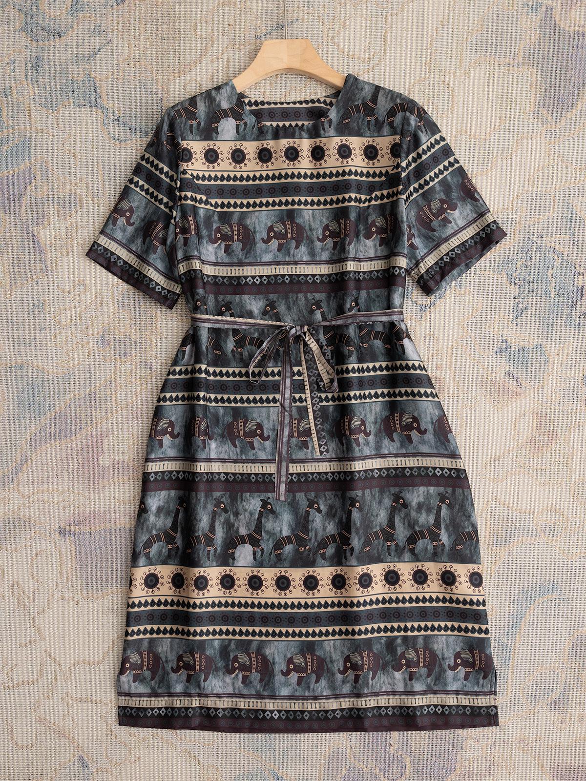 In Stock: Shenzhen Nanyou Floral Petite Tie-Waist Dress MP016 - French Style, Loose Fit Extra Large цветочные печати