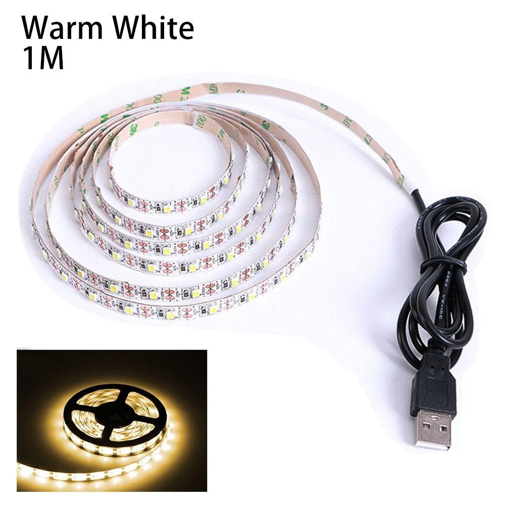 1Pcs Waterproof DC 5V LED String Light White Warm White 1-5m USB Strip Lamp Home Decor Lighting Tape SMD 2835 LED TV Background