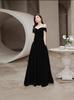 Starry Sky Velvet One-Shoulder Black Evening Gown (2026)