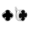 Silver Earrings with Natural Onyx (2202042)