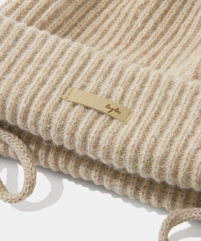DIAMOND LAYLA Baby Alpaca&Ramswool Comfort String Beanie B1 Nude Beige