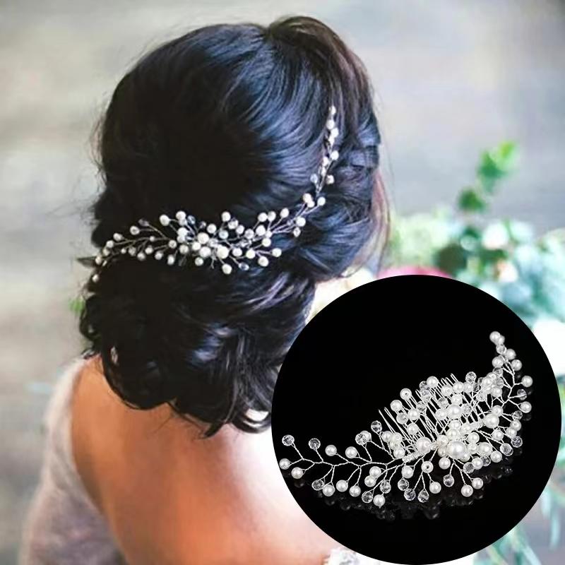 1pc Wedding Bridal Hair Accessories Party Luxury Water Diamond Hair Vine Banquet Womens Jewelry Hair Plate Hair Band Accessories