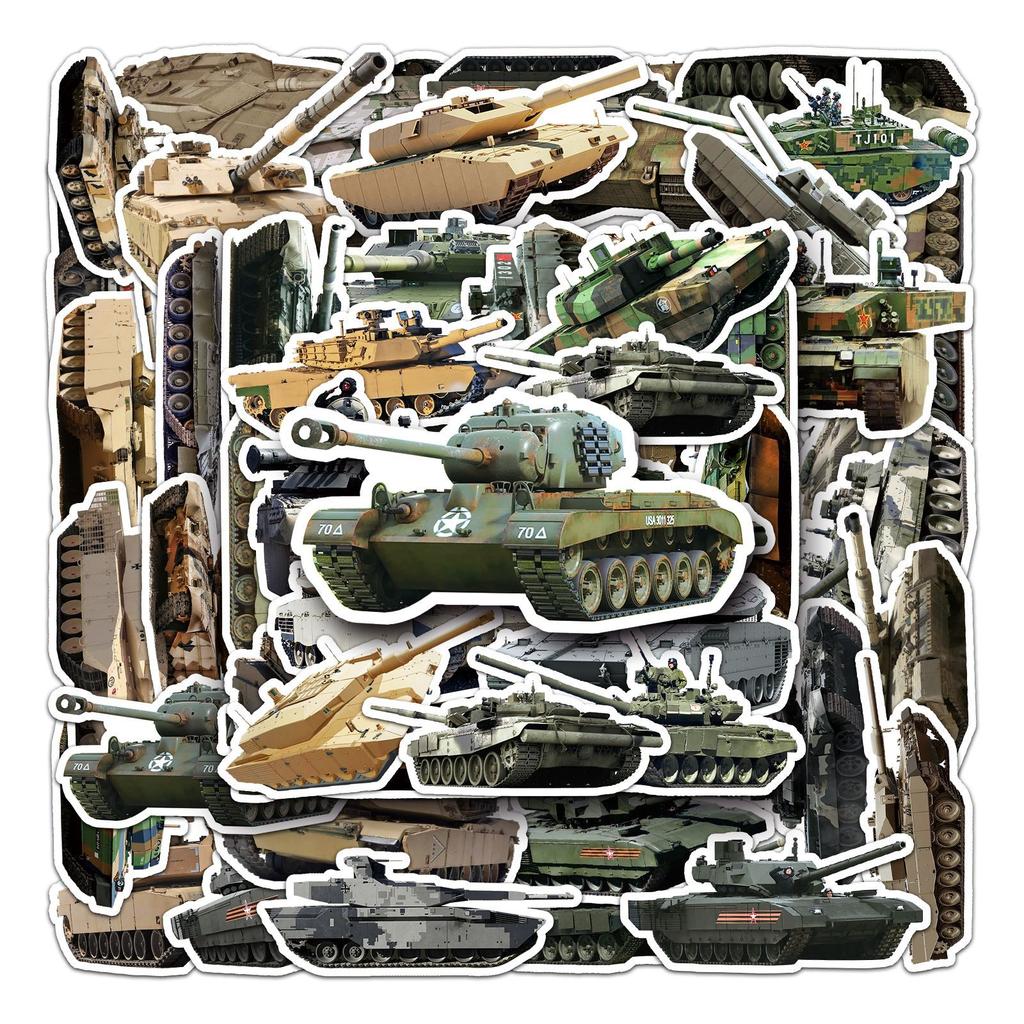 50 Fotos Militärfan Panzer Graffiti Persönlichkeit Cool Trendy Manuell DIY Skateboard Koffer Aufkleber Wasserdicht