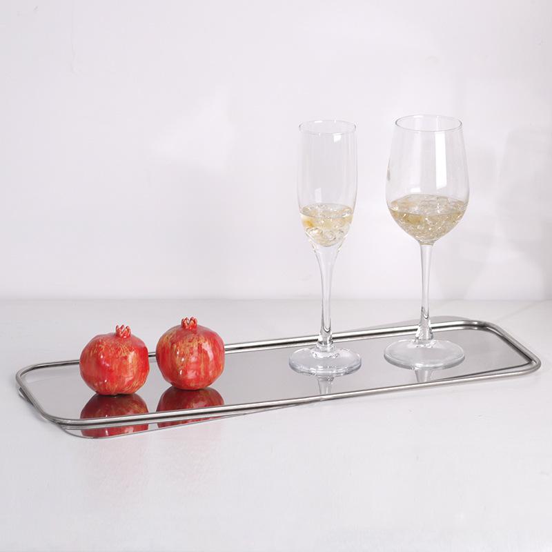 Modern Simple Creative Misaligned Tray Display Model House Sales Department Exhibition Hall Minimalist Rectangular Storage Tray Decoration
