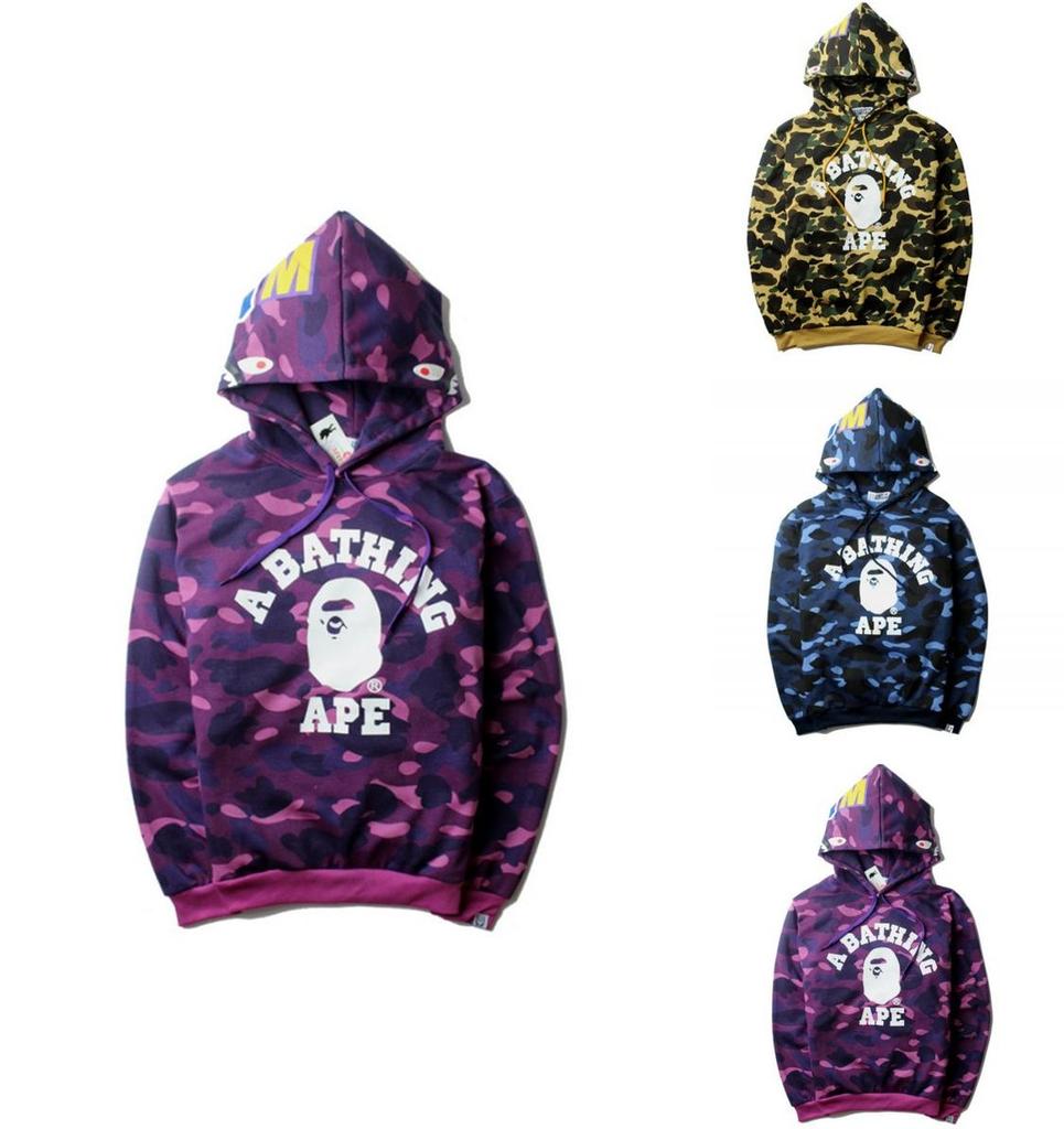 Bluza z kapturem z nadrukiem 3D głowy rekina i wzorem kamuflażu dla młodzieżowej mody casual