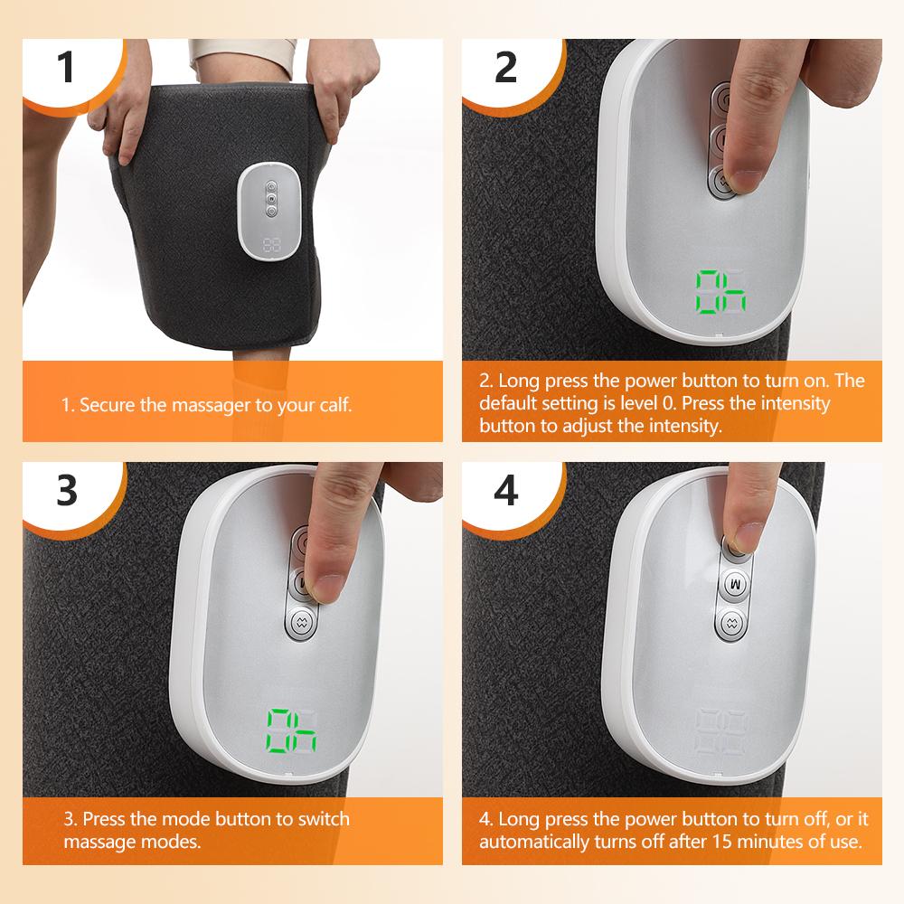 Durable And Safe 360° Full Cover Air Pressure Calf Massager 4 Modes Airbag Compresstion Foot Leg Massage Calf Muscle Relax Blood Circulation