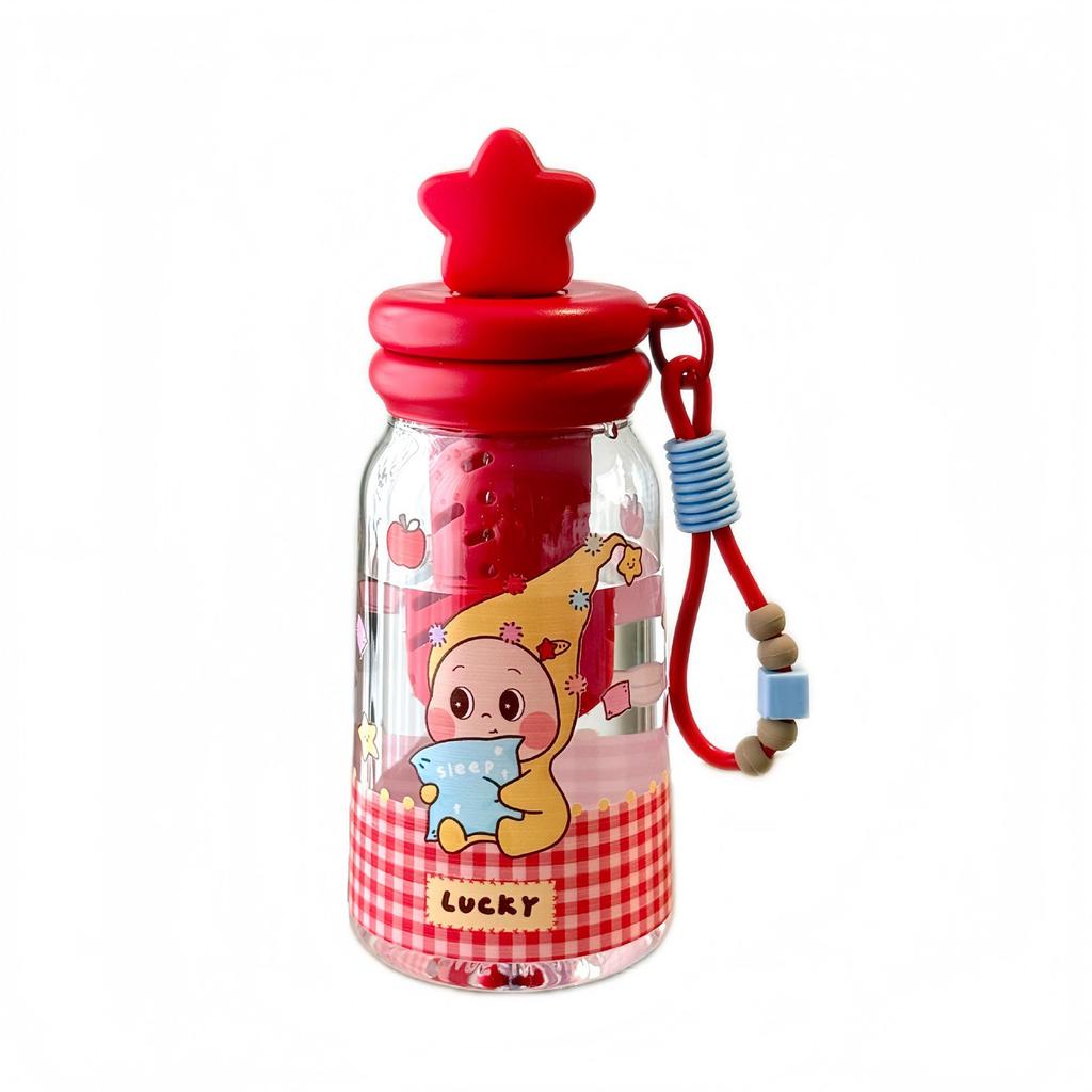 Summer Star Cartoon Straw Cup - Cute Portable Tea Infuser for Girls