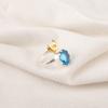 Natural Swiss Blue Topaz 925 Silver Statement Anniversary Engagement Gift Ring RR-58-7