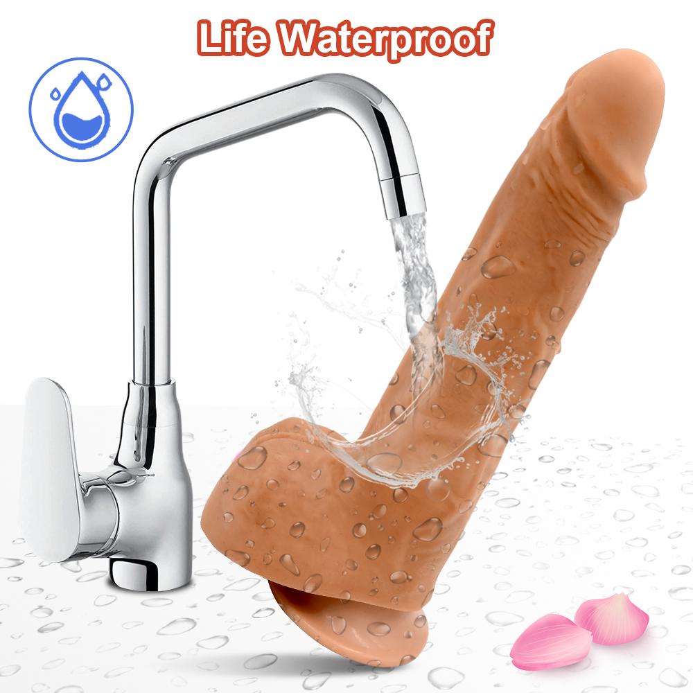 Realistické silikonové dildo pro ženy Bezdrátové narážení velkého penisu s přísavkou Pocit pokožky Vibrátor Sexuální hračky pro dospělé ženy