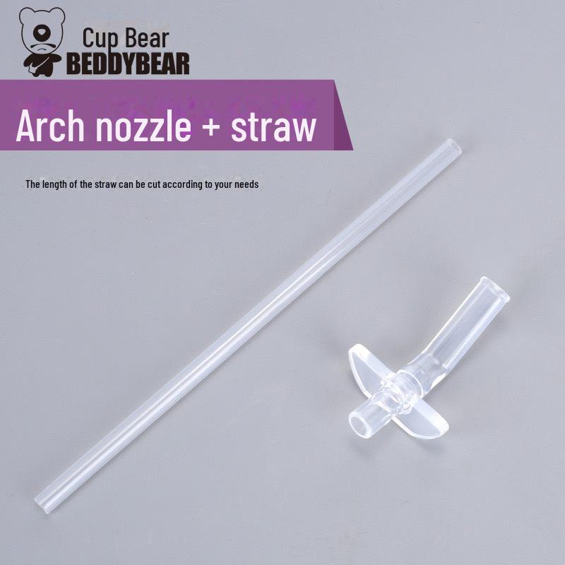 Original Bear Silicone Straw Cup Set: Includes Suction Cup, Mouthpiece, Hose, and Coaster for Kids' Learning and Drinking.