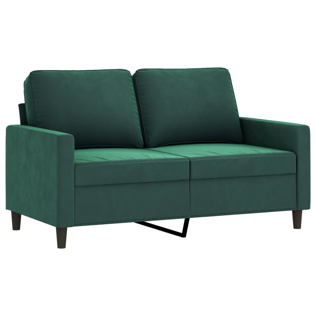 Vidaxl 4-Cz. Living Room Set, Dark Green, Upholstered In Velvet