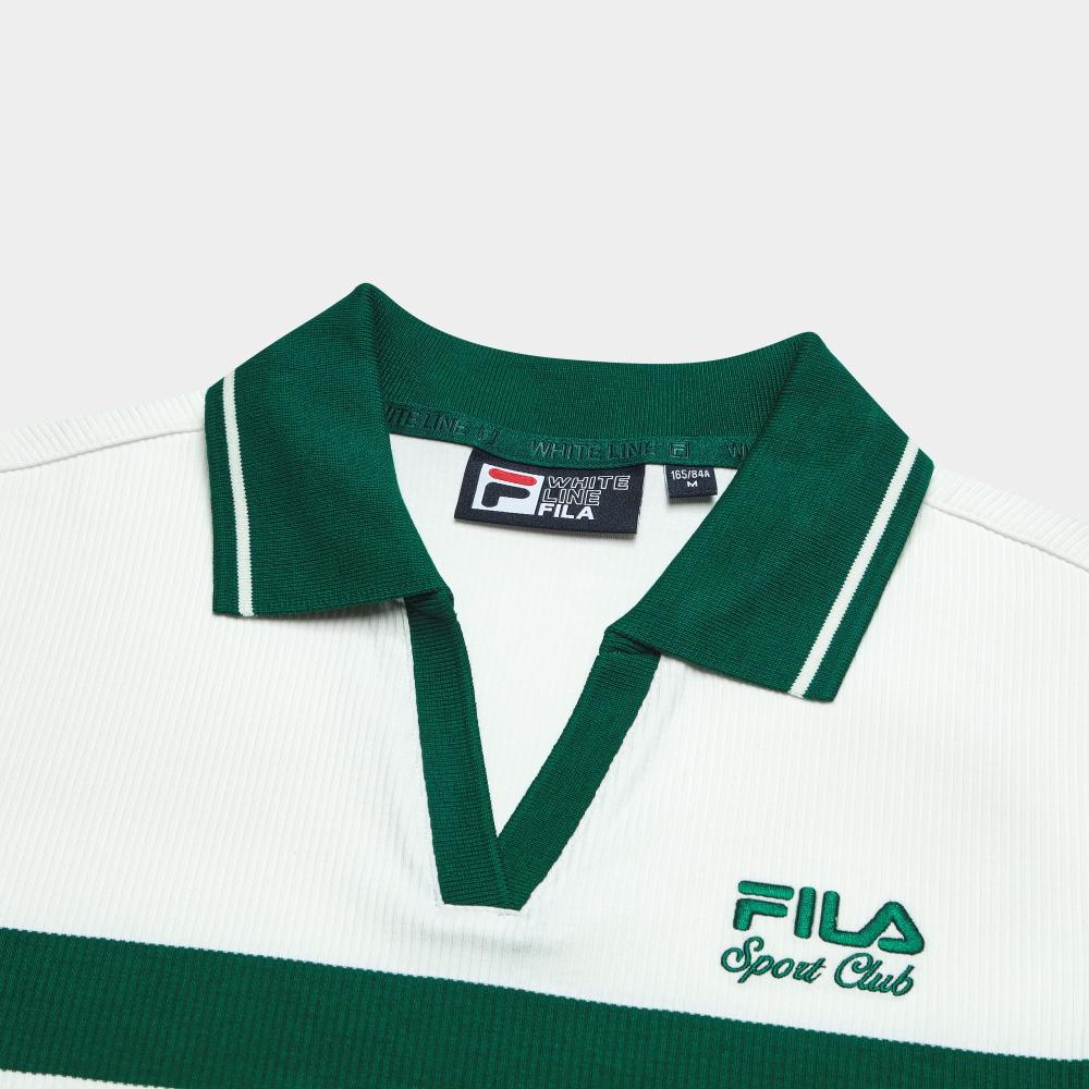 Fila Original Classic Comfortable Trendy Fashion Short Sleeve Polo Shirt Women Tops Cloud-Mushroom-White F11W539109FWT