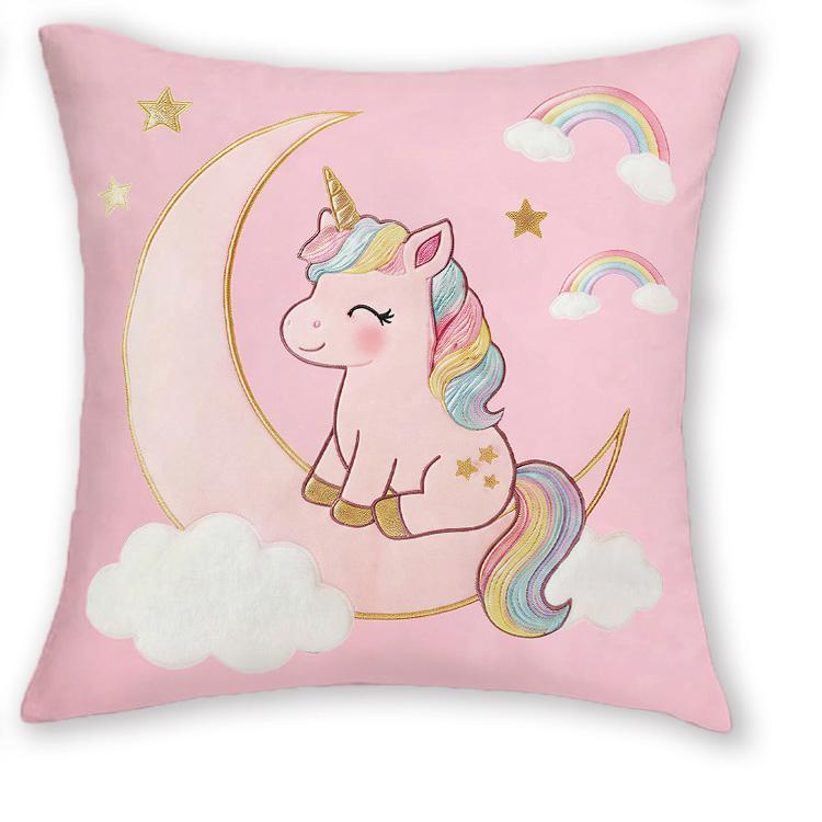 1/4pcs Unicorn Themed Pink Throw Pillow Covers Rainbow Moon Star Kids Room Decor Cushion Cases Cushion cover