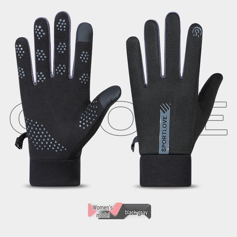 Unisex Velvet-Lined Winter Gloves: Windproof, Warm, Touchscreen Compatible, Non-Slip for Cycling, Driving, and Outdoor Sports