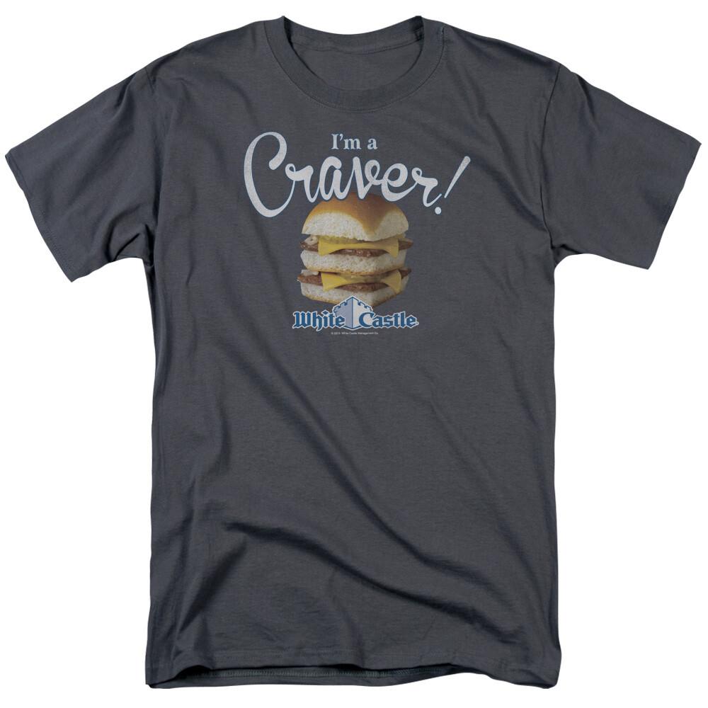 White Castle Craver T Shirt Mens Licensed Hamburger Tee Charcoal L