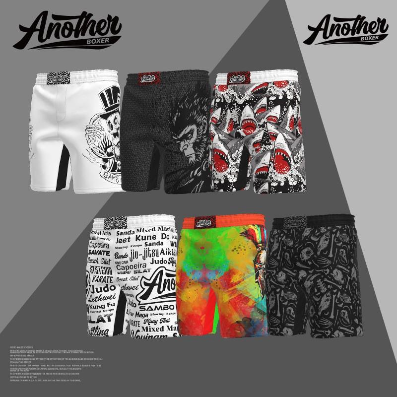 Mens MMA Shorts 4-Way Stretch Grappling BJJ Training Fighting Competition