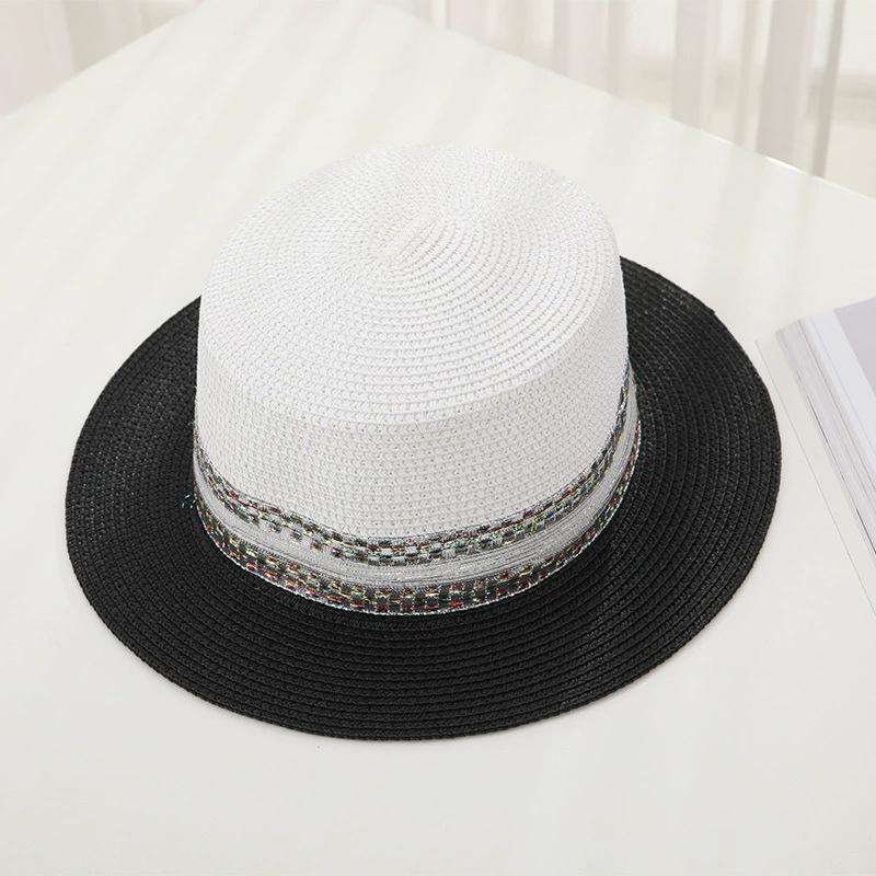 New Women's Summer UV Protection Sweet Ribbon Seaside Vacation Sunshade Bucket Hat Bow Large Brim Straw Hat