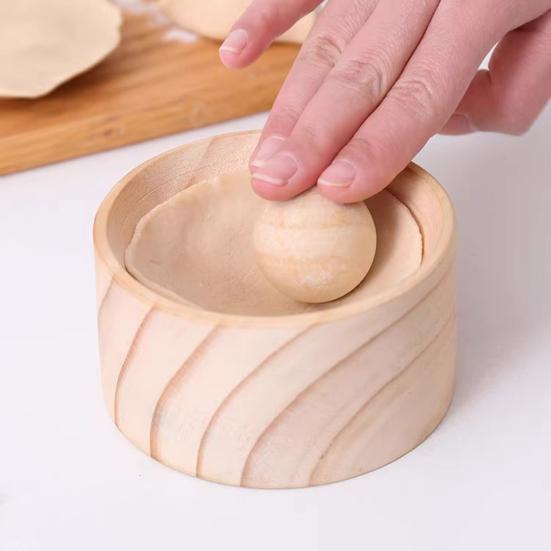 Teigtaschenformer Manuell Holz Teigpresse mit Ergonomischem Griff Antihaft Küchen-Teigtaschenwerkzeug für Einfache Teigformung Schnelle Pfannkuchen- und Gebäckzubereitung