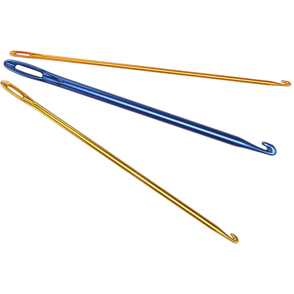 3Pcs Crochet Hooks Durable Sewing Needles with Hole Eye for for Knitting Sweaters Scarves Gloves