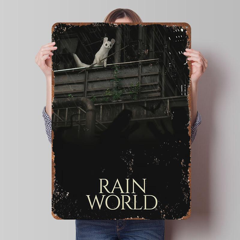 

Rain World Game Cover Art Metal Poster Customized Wall Art Retro Vintage Tinplate Signs for Room Ornaments Office Decor Man Cave 7.9x11.8In(20x30cm)