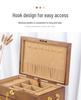 Mid-Century Solid Wood Jewelry Box with Lock: Multi-Layer Storage and Velvet Interior