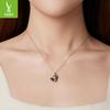 Hug Love S925 Sterling Silver Necklace Valentine Heart Collarbone Chain