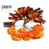 Fall Theme Room Decor Marigold Flower String Lights, Artificial Cempasuchil Decorative Lamps, Halloween Festive Tabletop Lighting Warm LED Lights