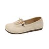 Fashion Slip-on Suede Single Shoes Autumn New Round Toe Shallow Mouth Pleated Non-slip Wear-resistant Flat Shoes