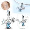 Women Bracelet Diy Fine Jewelry Gifts Original Charms Beads Copper Ocean Series Blue Turtle Starfish Shell Pendants
