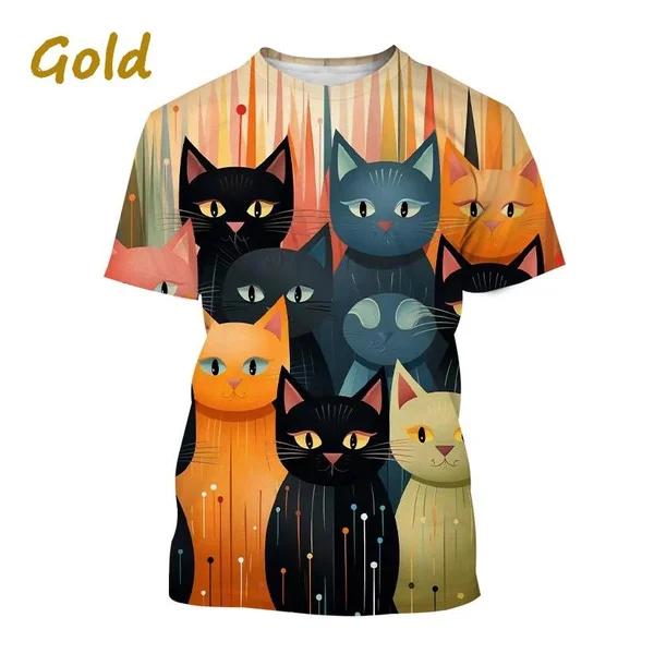 Funny Cute Cat 3D Printing T-shirt Arrivals Personality Fashion Cool Harajuku Style Street Men's and Women's Unisex T-shirts