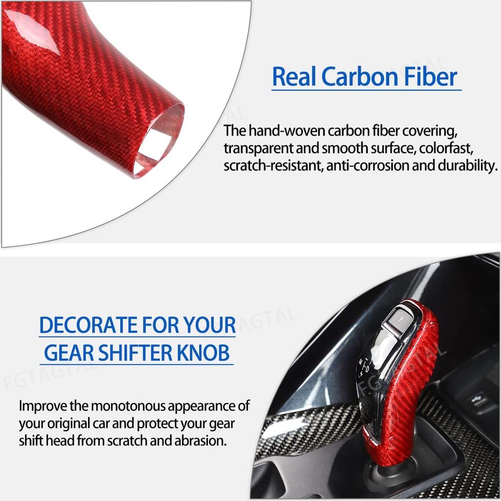 Real Carbon Fiber Gear Shifter Head Cover Fit for Toyot@ Supr@ GR A90 A91 MK5 2019-2024, Gear Shift Knob Cover Interior Gear Shifter Head Decoration