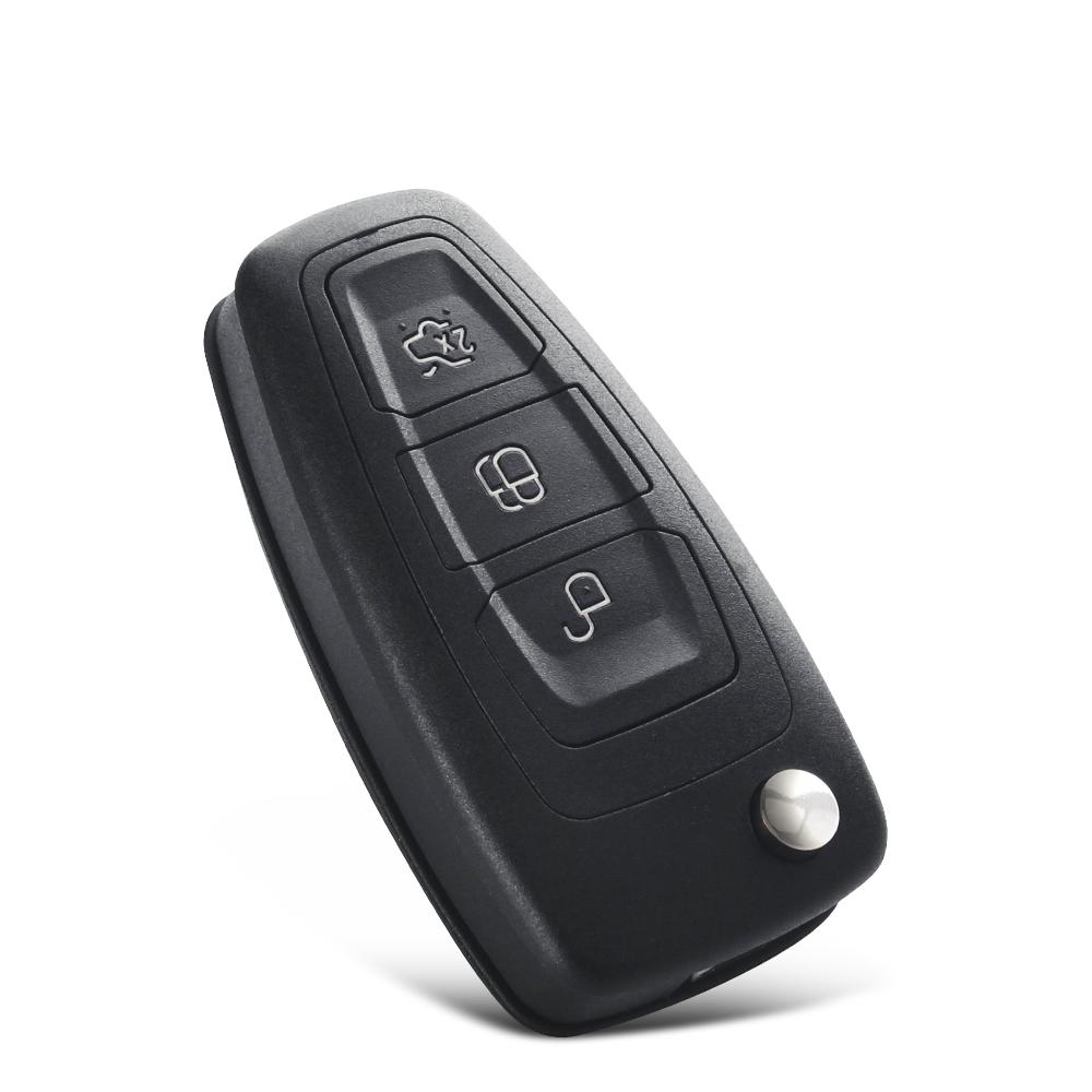 KEYYOU Neue 3 Tasten Für Ford Focus Fiesta 2013 Schlüsselanhänger Gehäuse mit HU101/FO21 Klinge Klappschlüssel Fernbedienung Schlüssel Schale Schlüsselanhänger Gehäuse