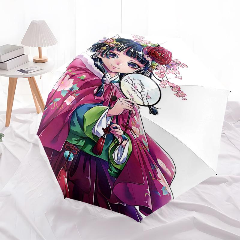 1pc Cherry Blossom Princess Outdoor Umbrella - Automatic Opening/Closing, Portable Tri-Fold Design with 8-Bone Iron Frame, Perfect Gift for Fans,