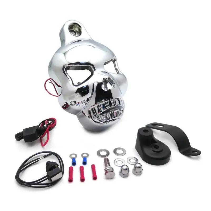 Motorcycle Skull Horn Cover for Harley Davidson Sportster Softail Big Twins V-Rods Stock Cowbell 1992-2020 Aftermarket Accessory