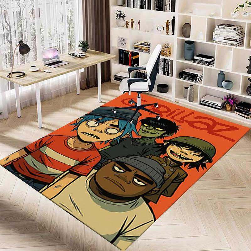 1ks Koberec Gorillaz, Kancelářský koberec Venkovní rohožka Domácí dekorace Plošný koberec Festival
