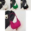 Chic Retro One Shoulder Bag Stylish Minimalist Small Moon Bag For Women In Black White Green